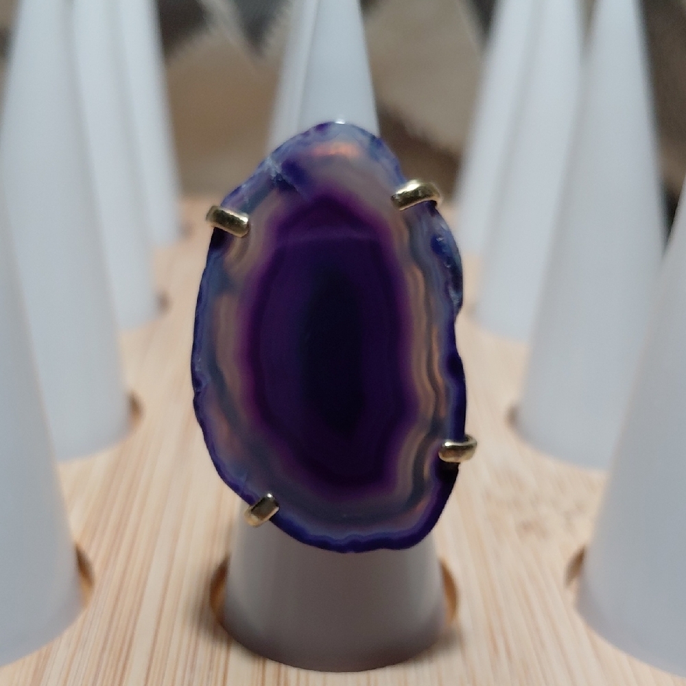 Purple Agate Statement Ring